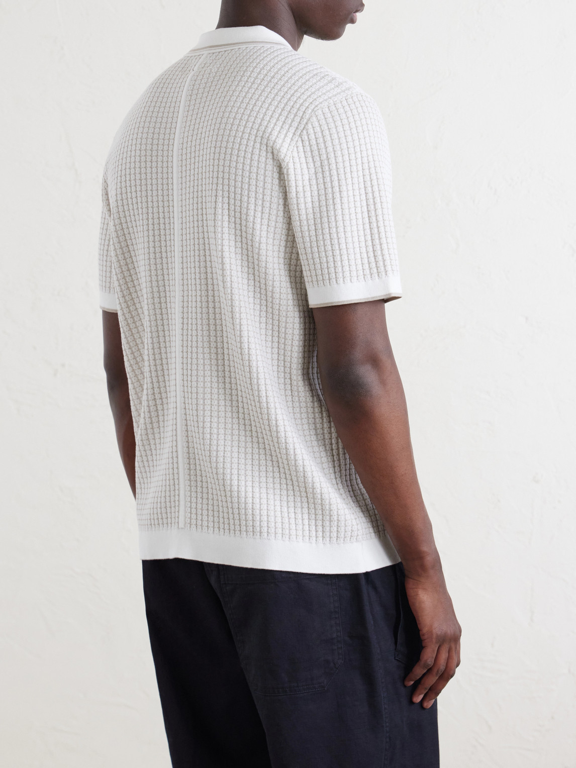 Harvey Ribbed Cotton-Blend Polo Shirt