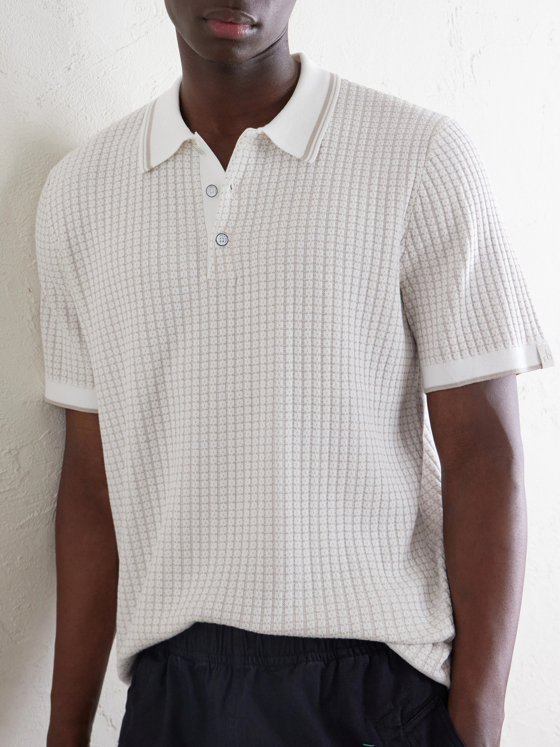 Harvey Ribbed Cotton-Blend Polo Shirt