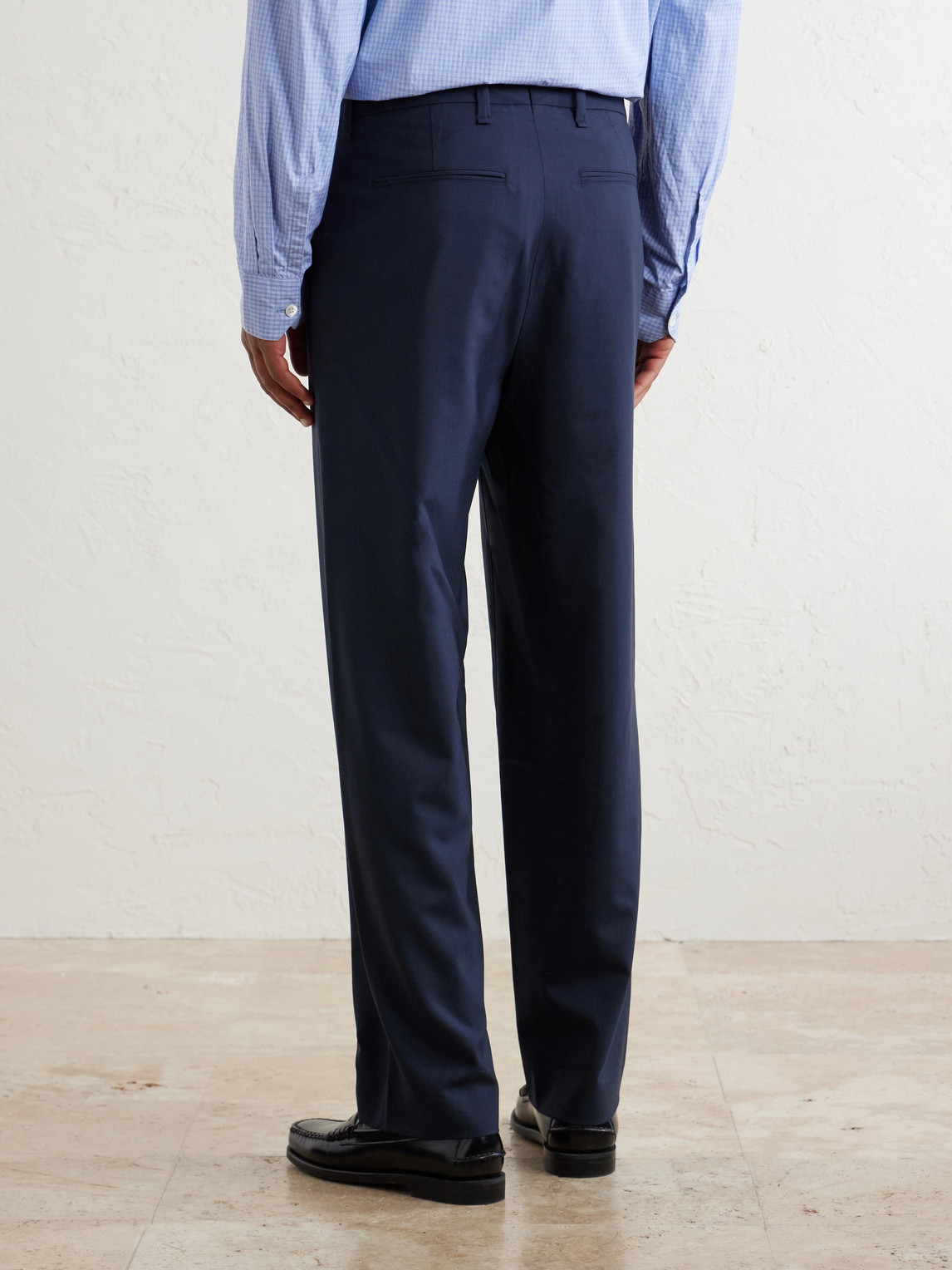 Straight-Leg Wool Suit Trousers