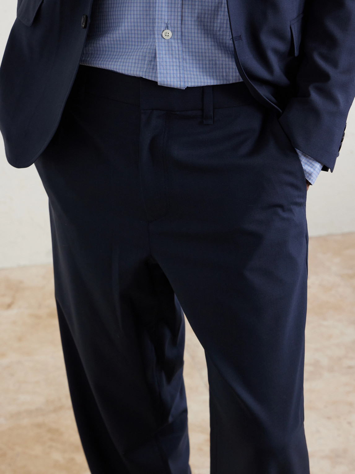 Straight-Leg Wool Suit Trousers