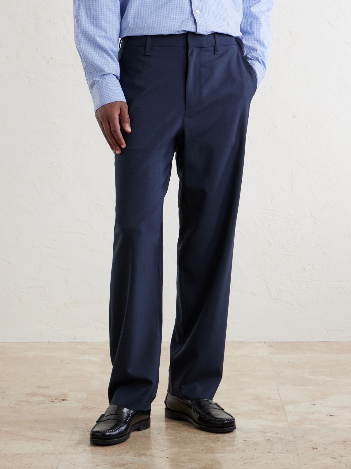 Straight-Leg Wool Suit Trousers