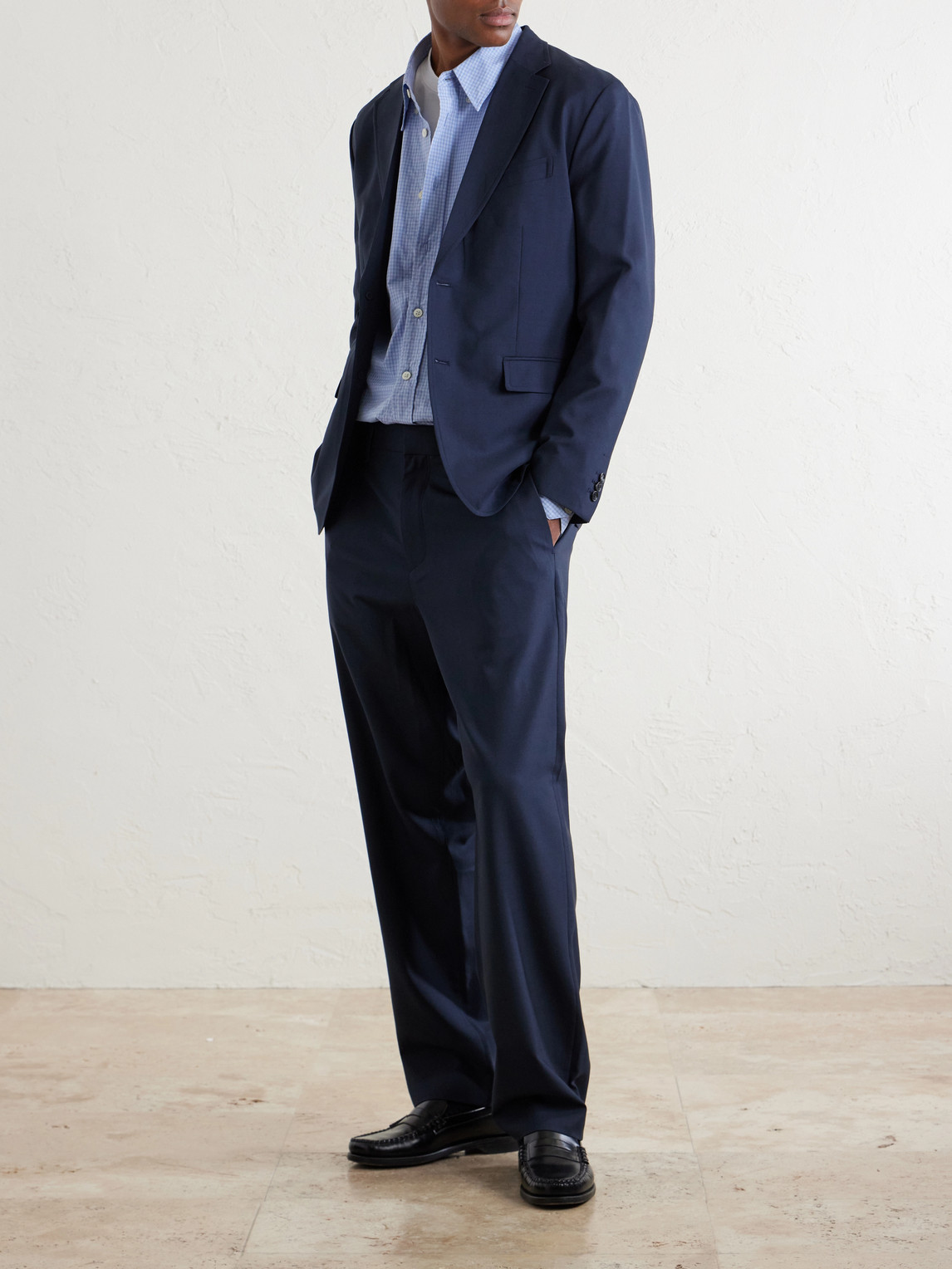 Straight-Leg Wool Suit Trousers