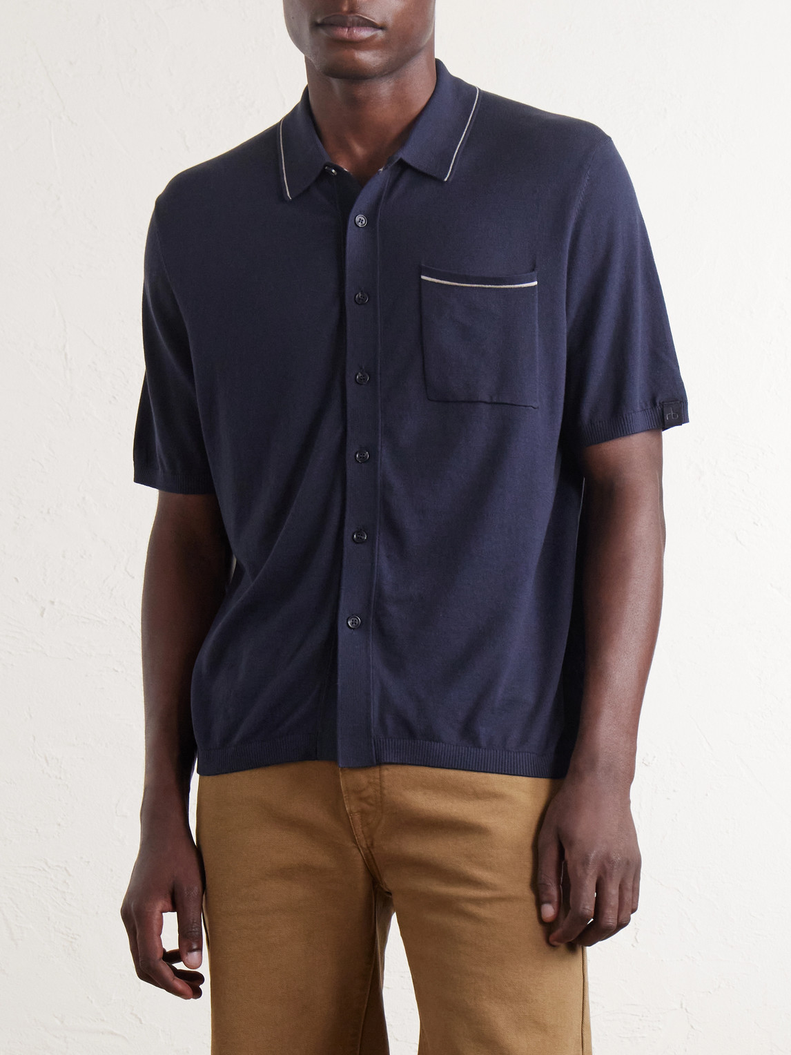 Conrad Cotton And Silk-Blend Polo Shirt