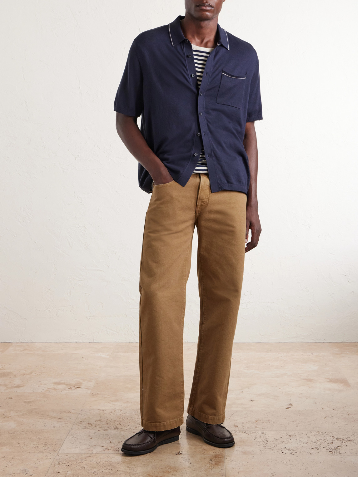 Conrad Cotton And Silk-Blend Polo Shirt