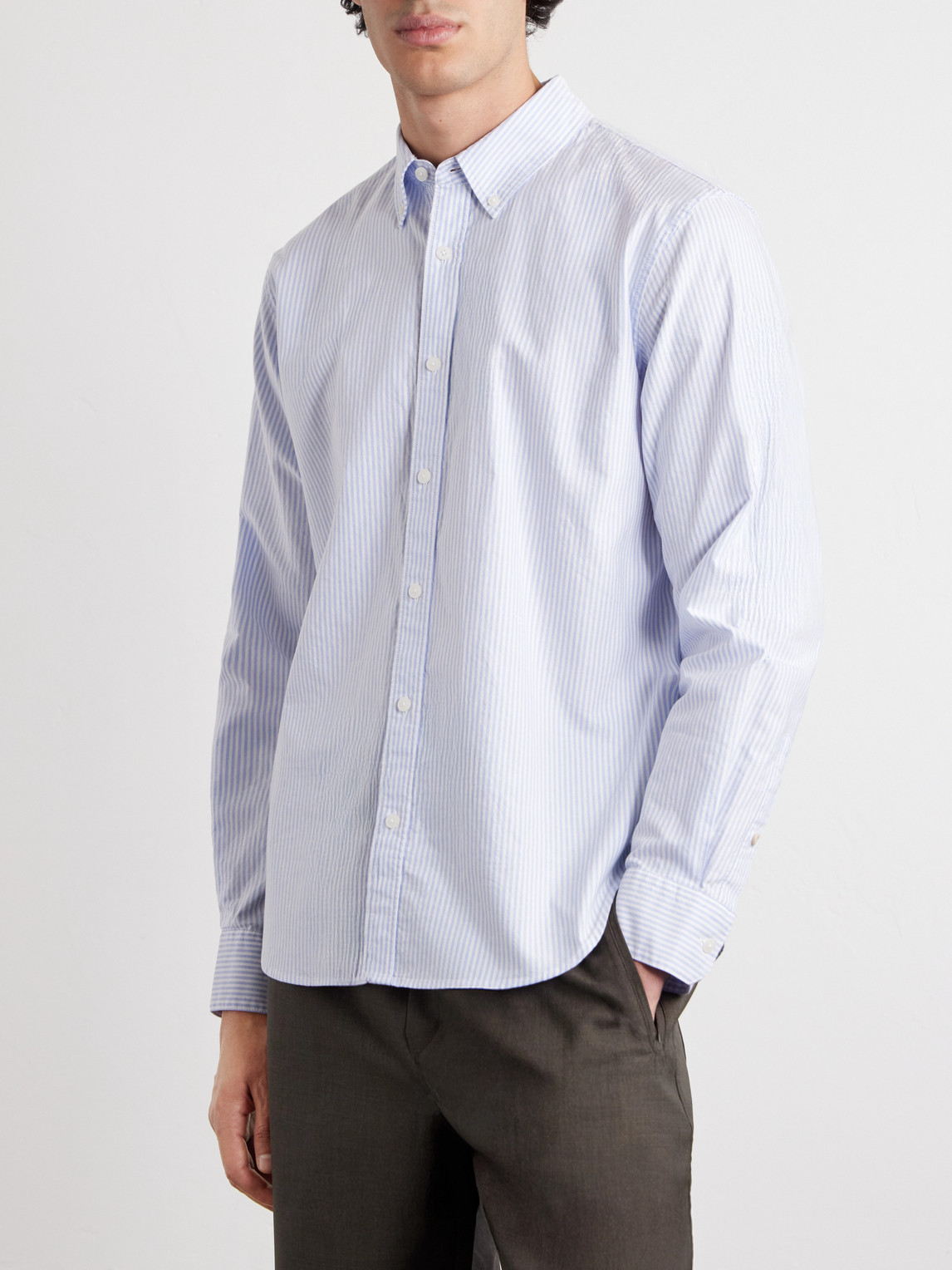 Button-Down Collar Cotton-Poplin Shirt