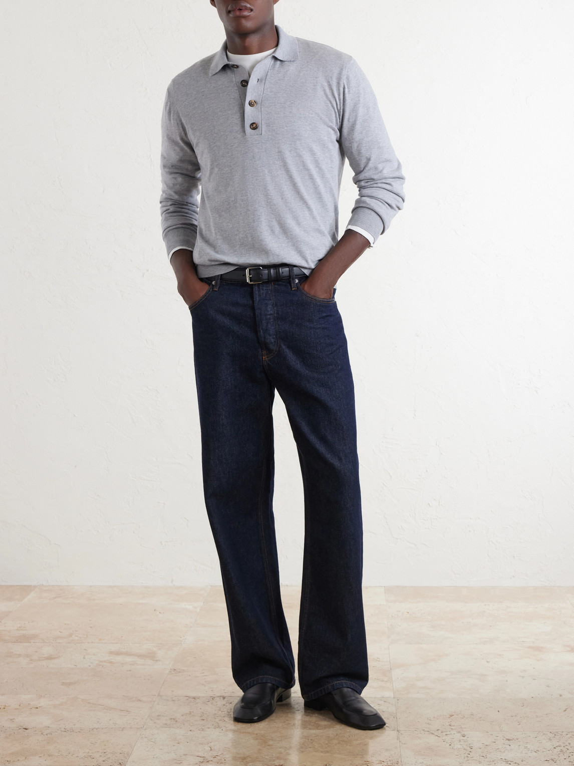 Cotton And Cashmere-Blend Polo Shirt
