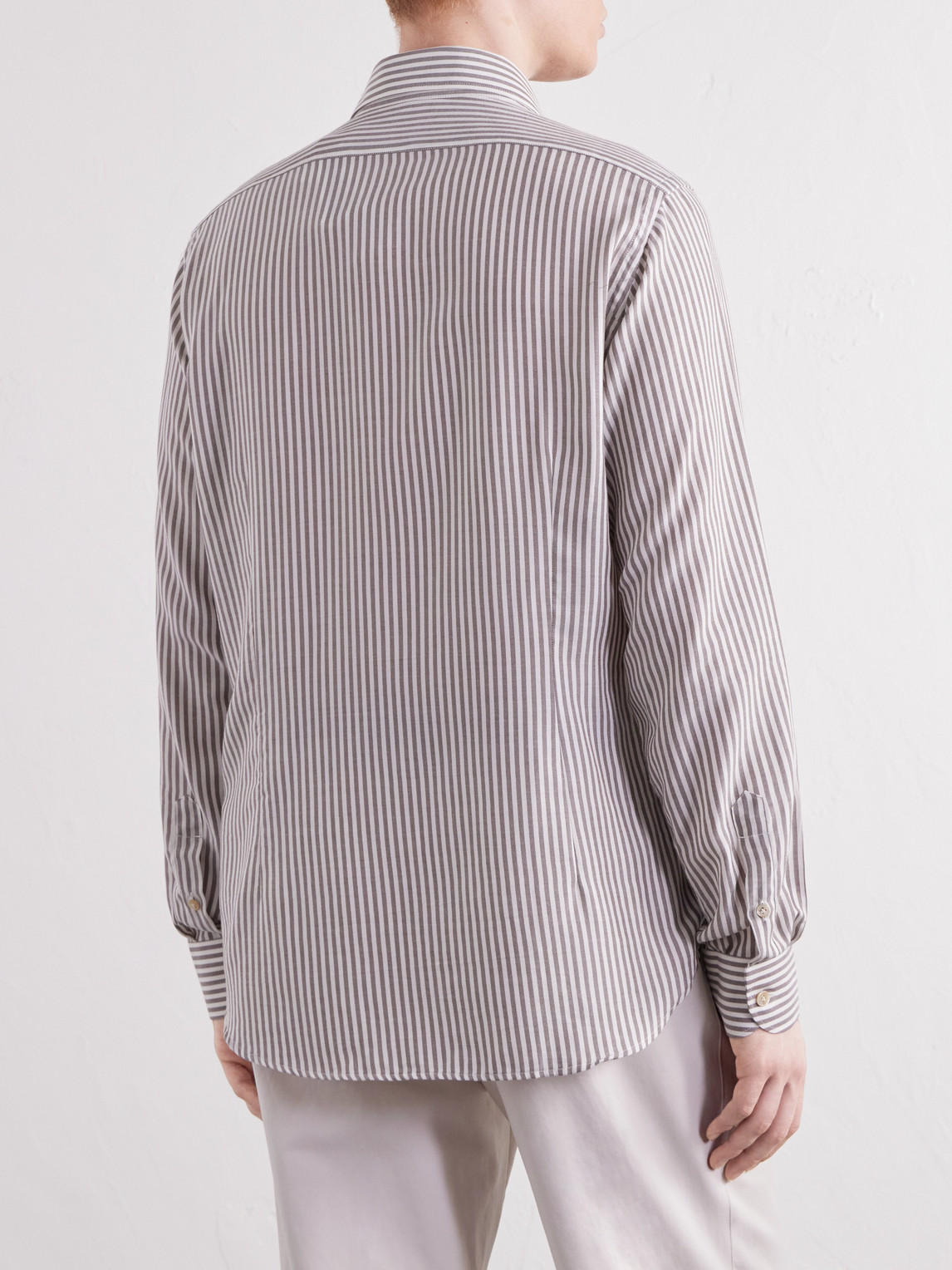 Striped Lyocell And Cotton-Blend Shirt