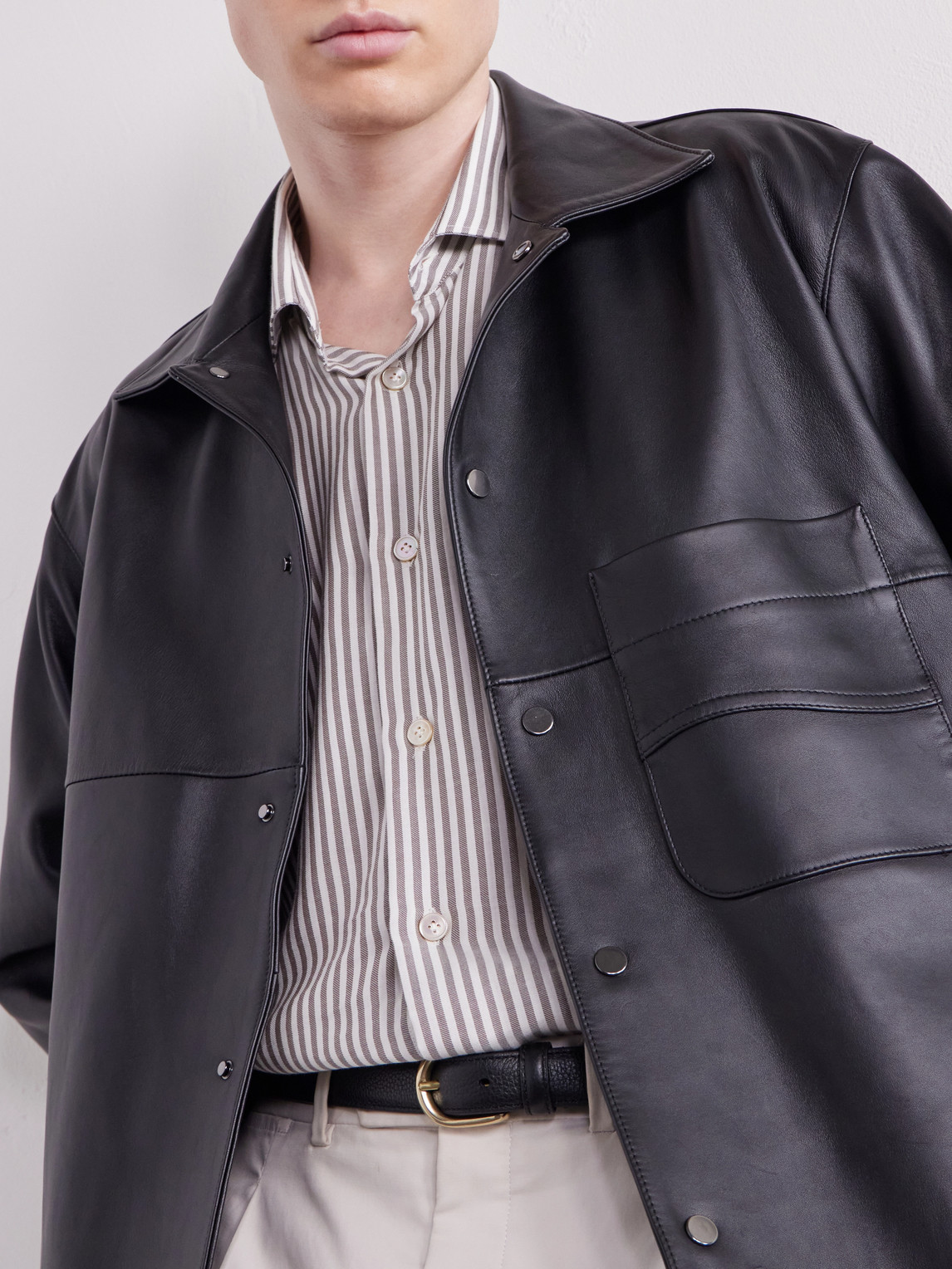 Striped Lyocell And Cotton-Blend Shirt