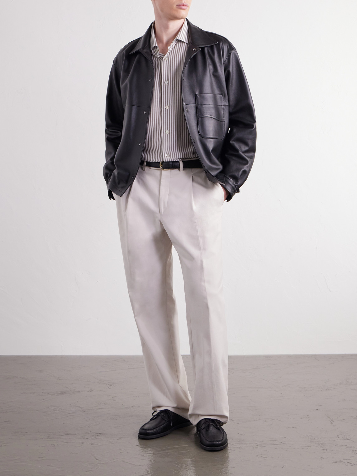 Striped Lyocell And Cotton-Blend Shirt