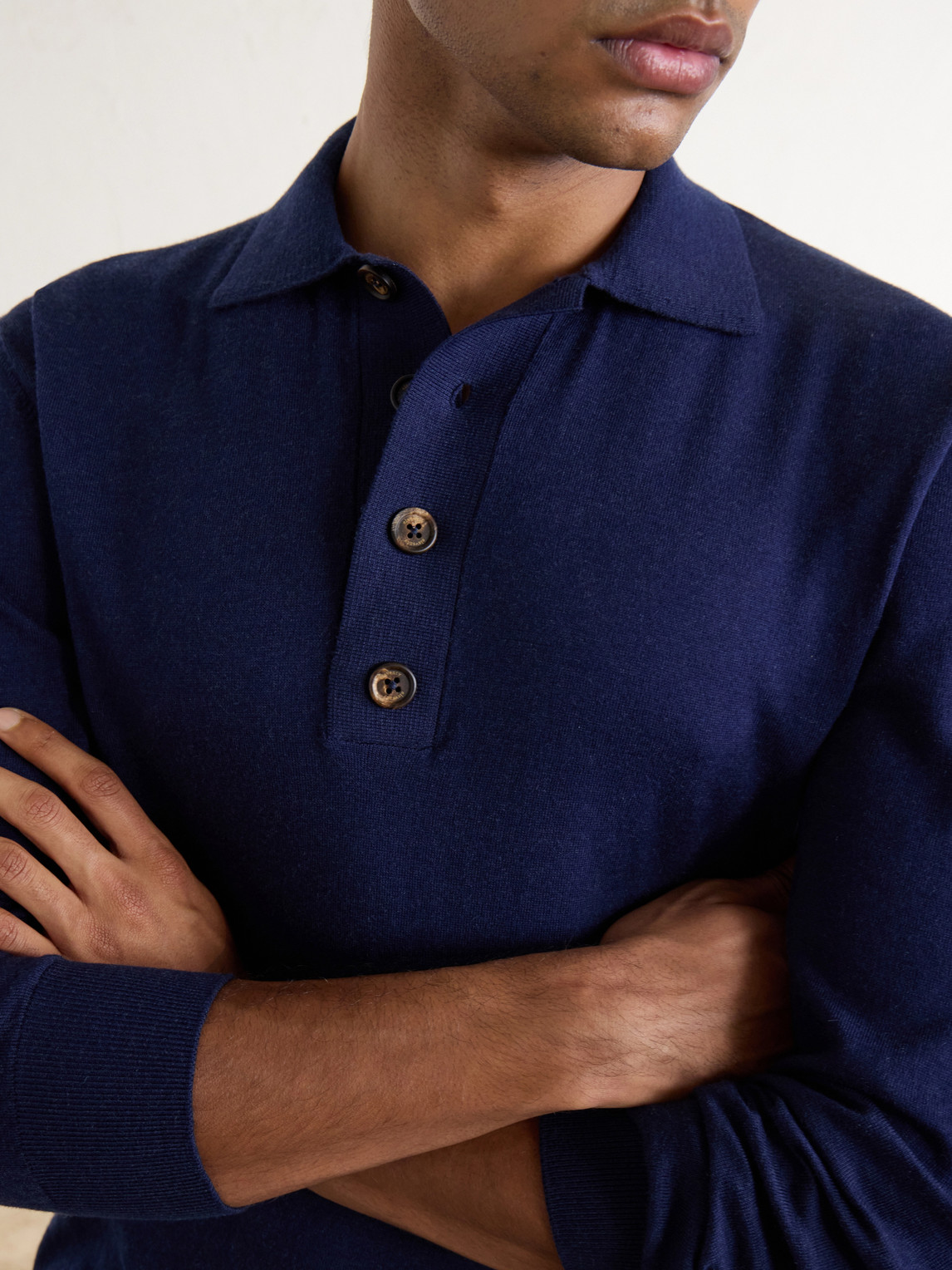 Cotton And Cashmere-Blend Polo Shirt