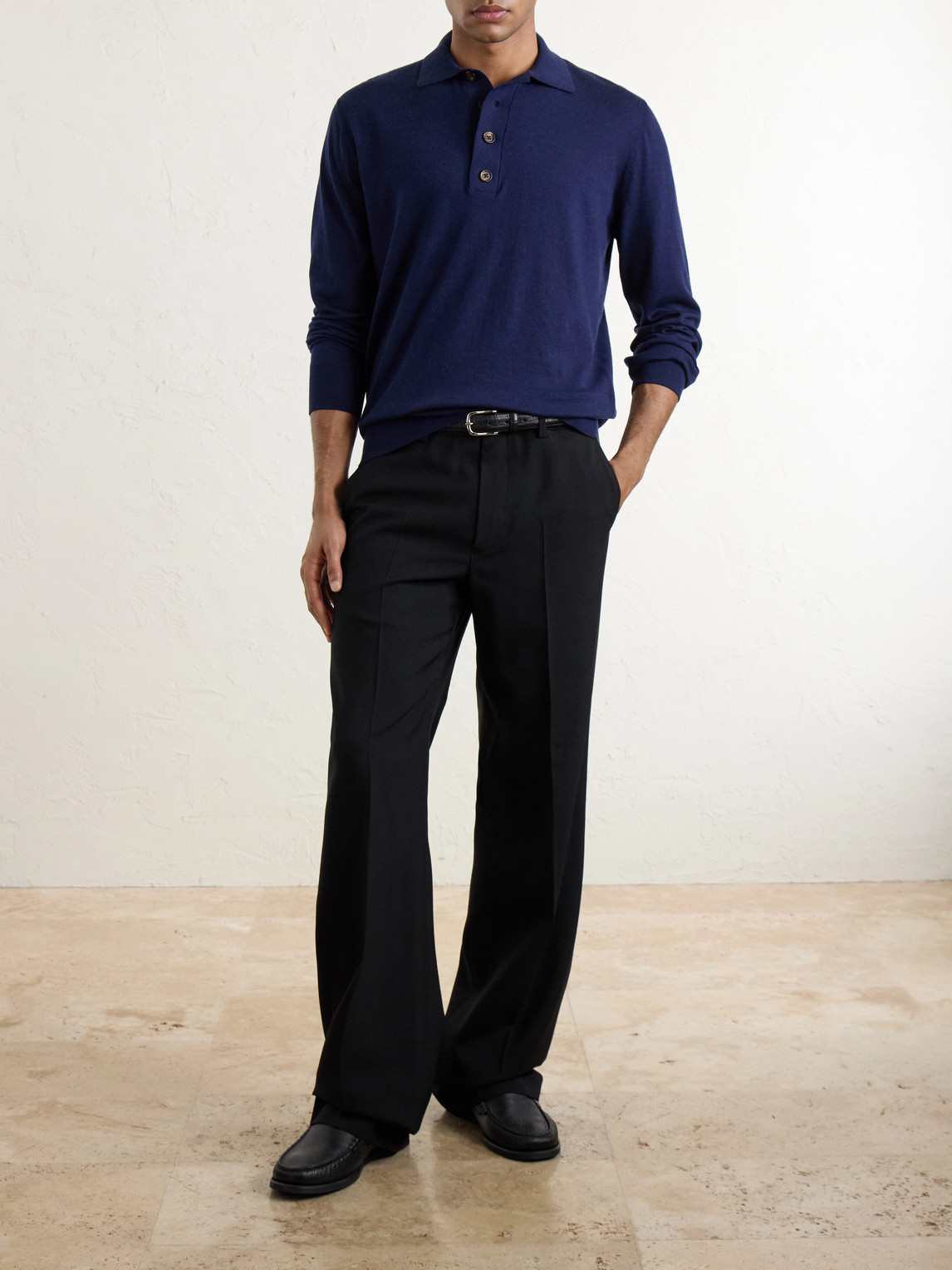 Cotton And Cashmere-Blend Polo Shirt