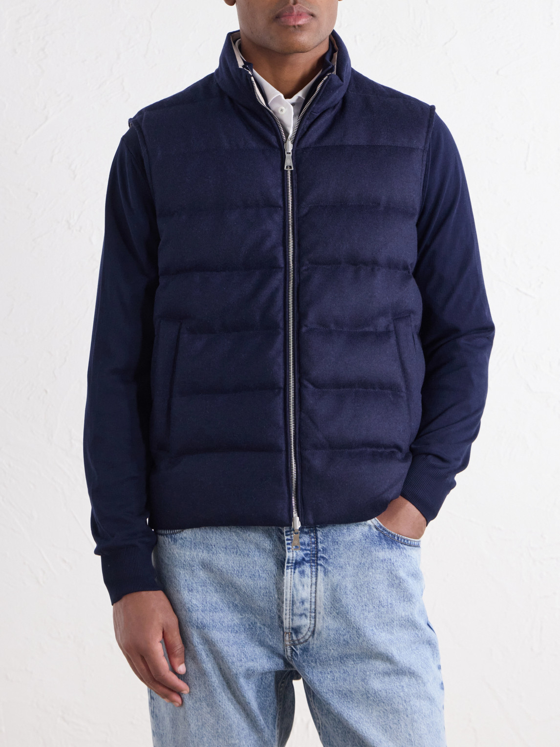 Reversible Padded Cashmere-Blend And Wool-Blend Gilet