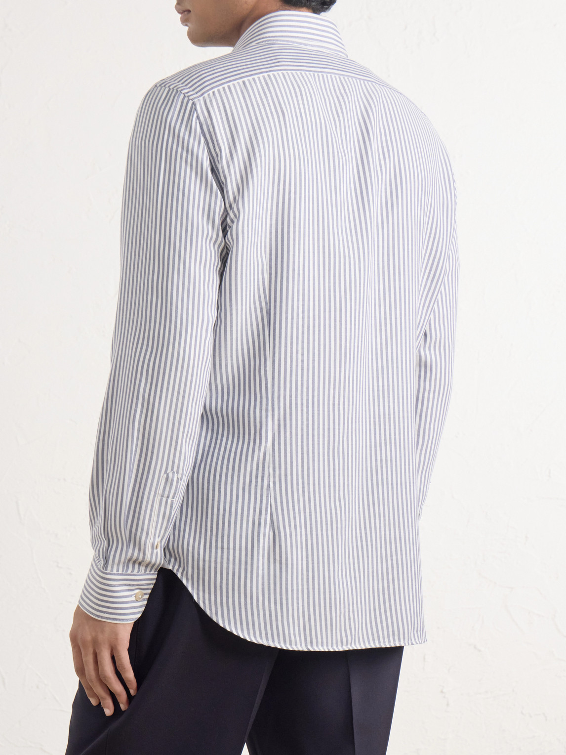 Striped Lyocell And Cotton-Blend Shirt