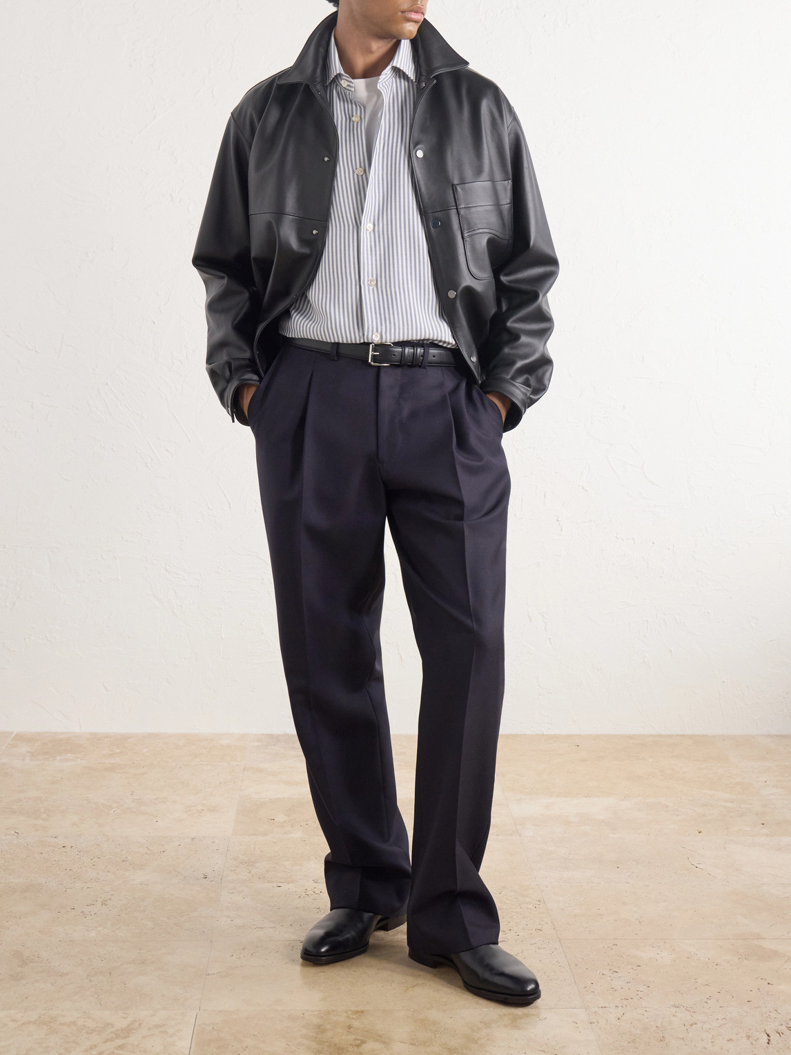 Striped Lyocell And Cotton-Blend Shirt