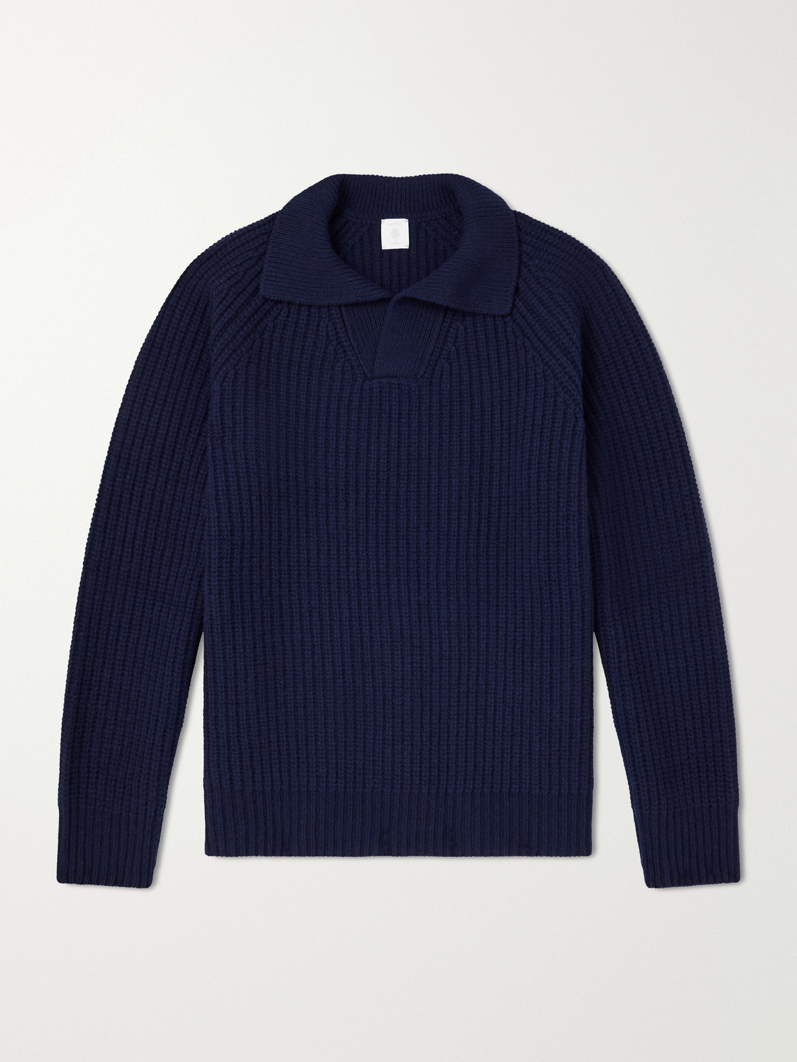 Eleventy – Ribbed-Knit Wool and Cashmere-Blend Polo Shirt