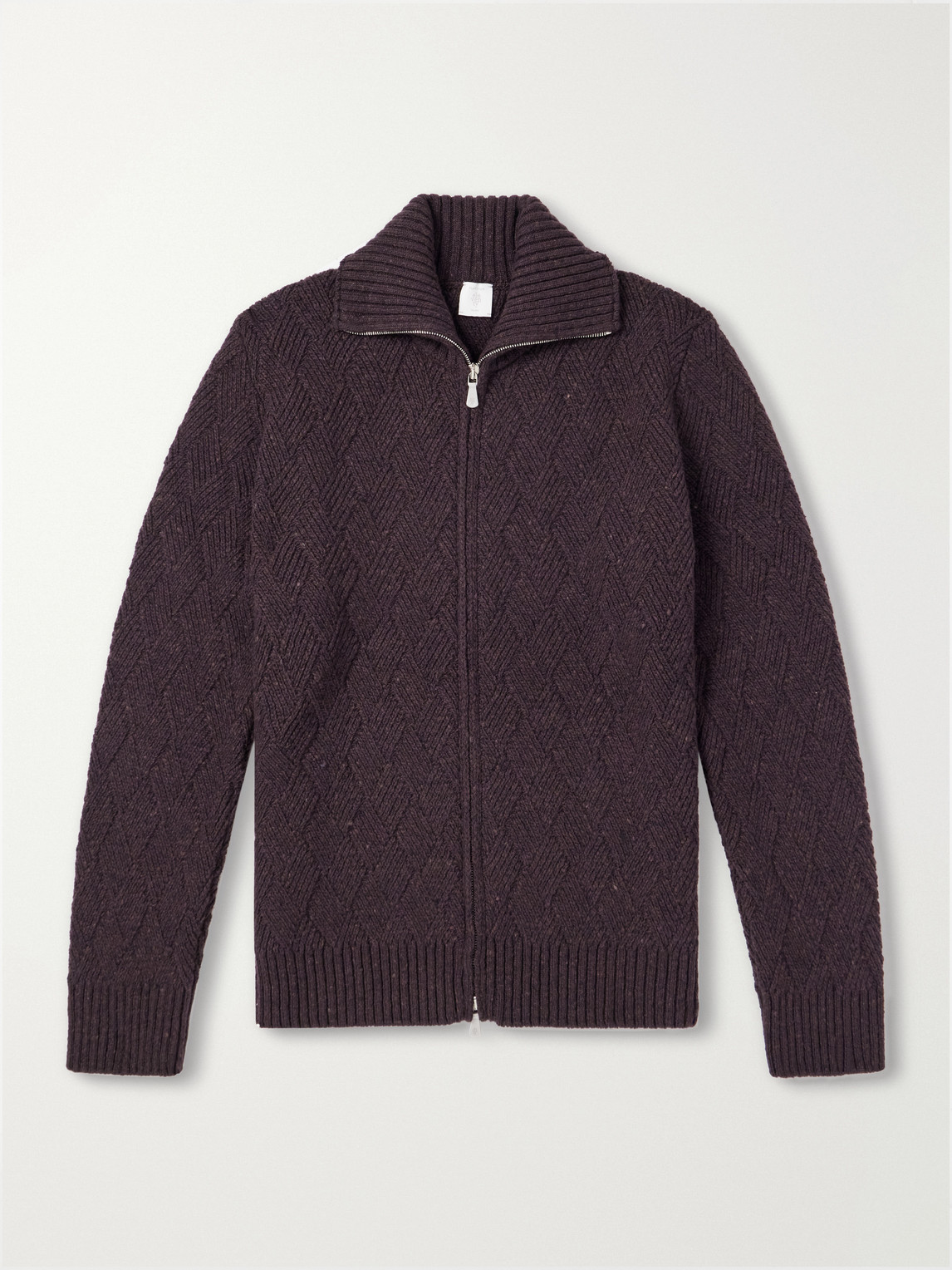 Eleventy – Cable-Knit Wool and Cashmere-Blend Zip-Up Sweater