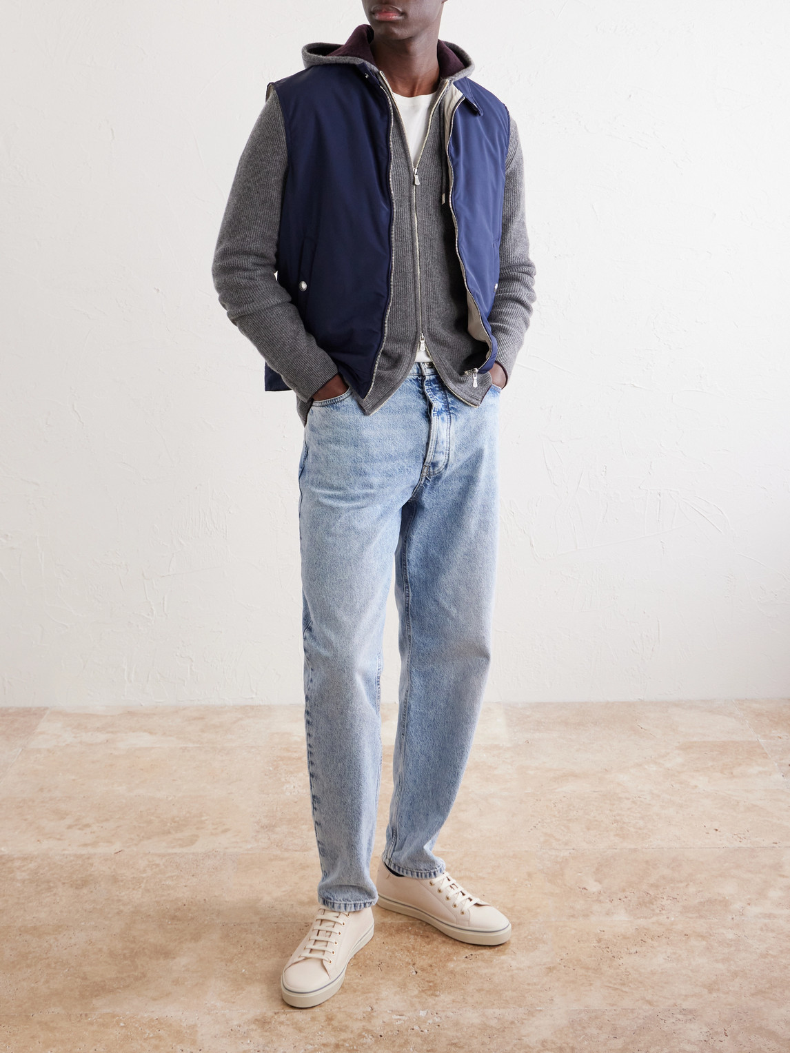Ribbed Cashmere Zip-Up Hoodie