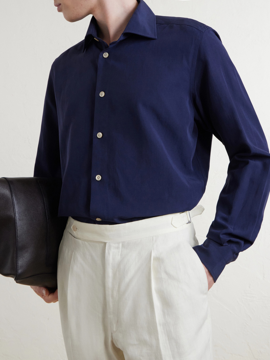 Lyocell, Linen And Cotton-Blend Shirt