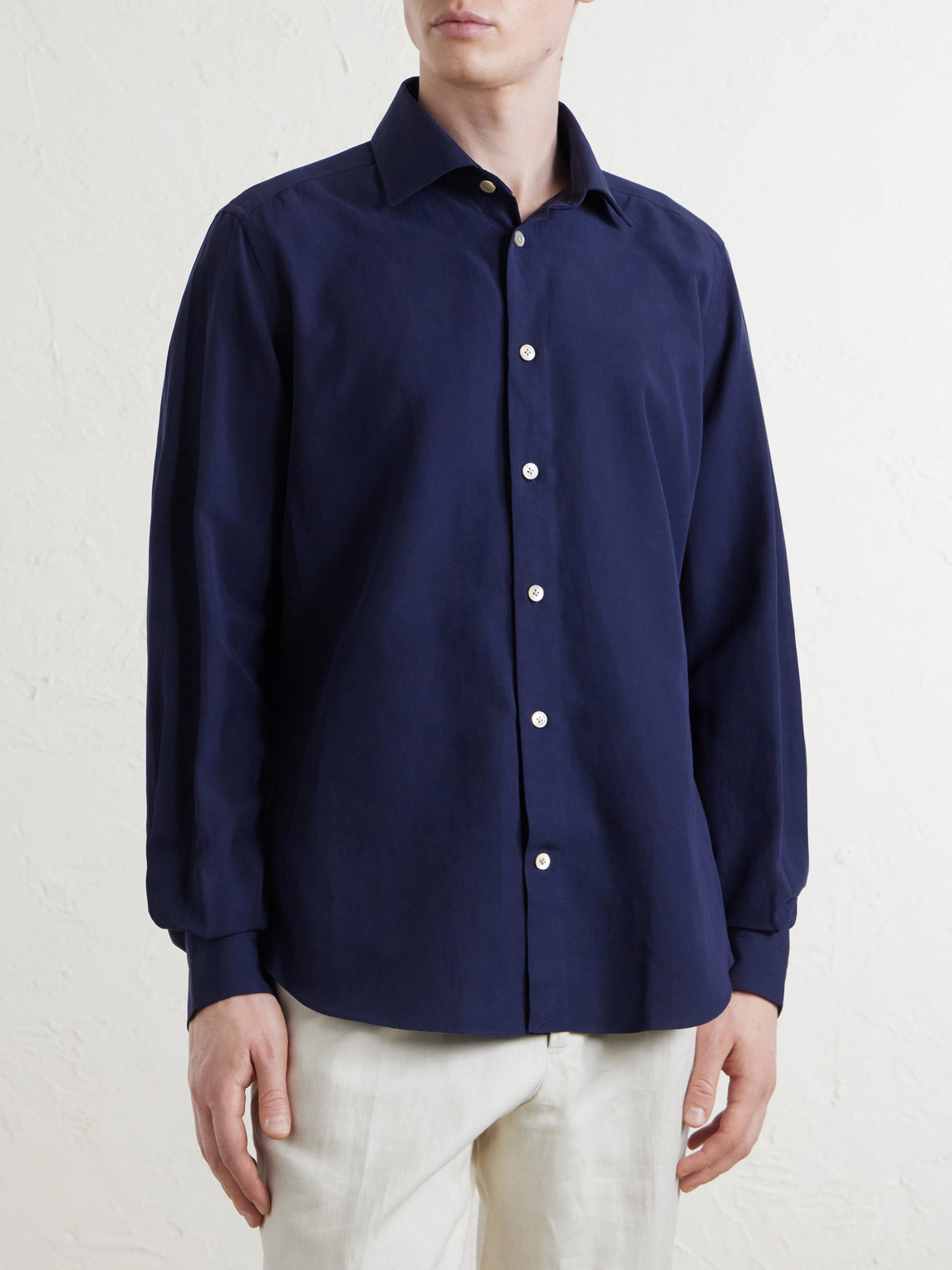 Lyocell, Linen And Cotton-Blend Shirt