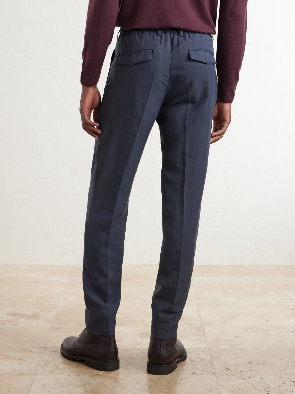 Straight-Leg Lyocell And Linen-Blend Trousers