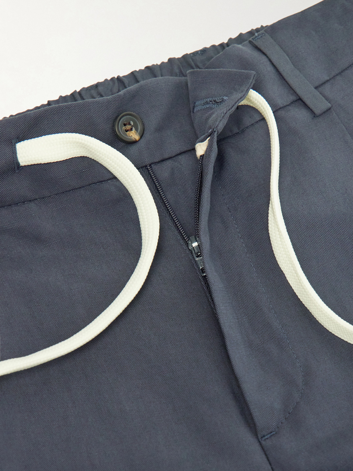 Straight-Leg Lyocell And Linen-Blend Trousers