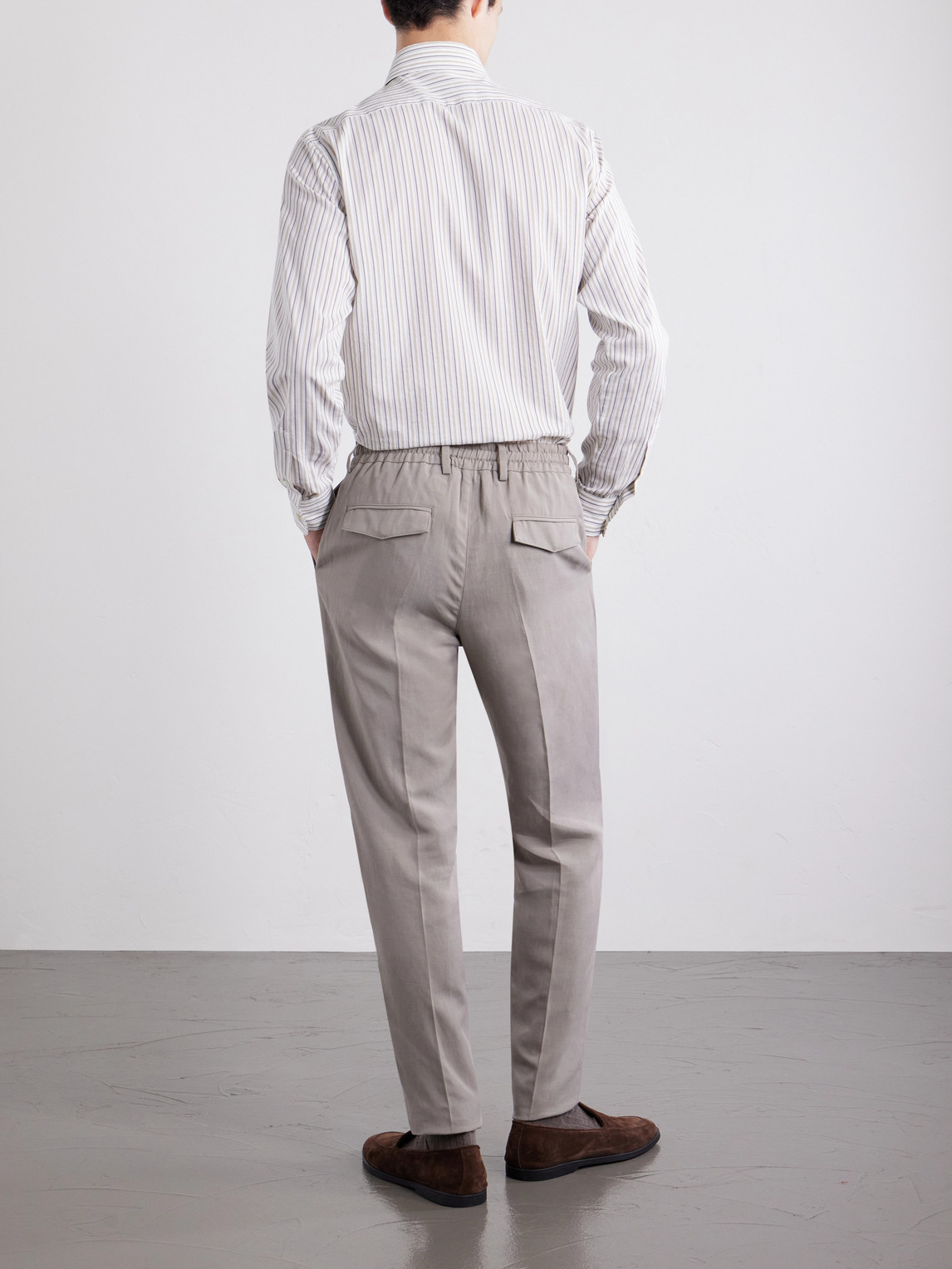 Straight-Leg Lyocell And Linen-Blend Trousers