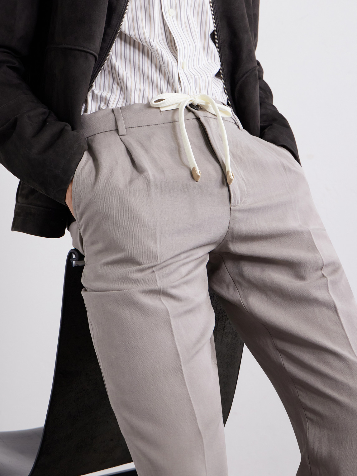 Straight-Leg Lyocell And Linen-Blend Trousers