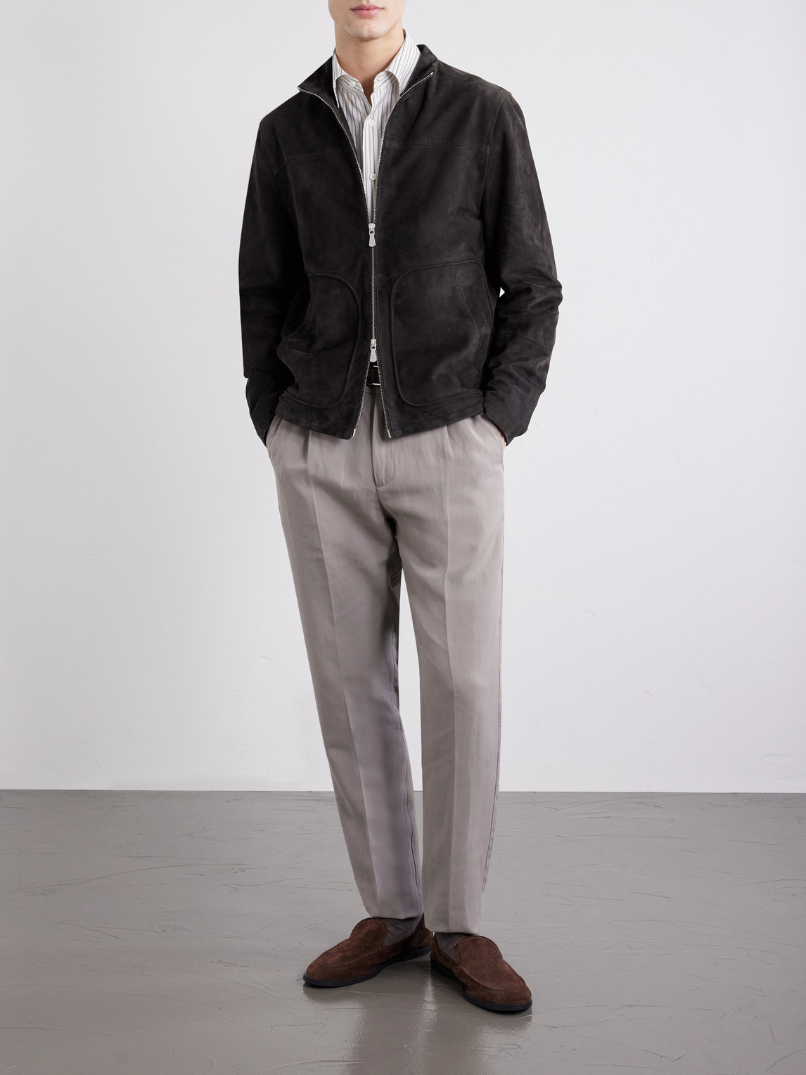 Straight-Leg Lyocell And Linen-Blend Trousers