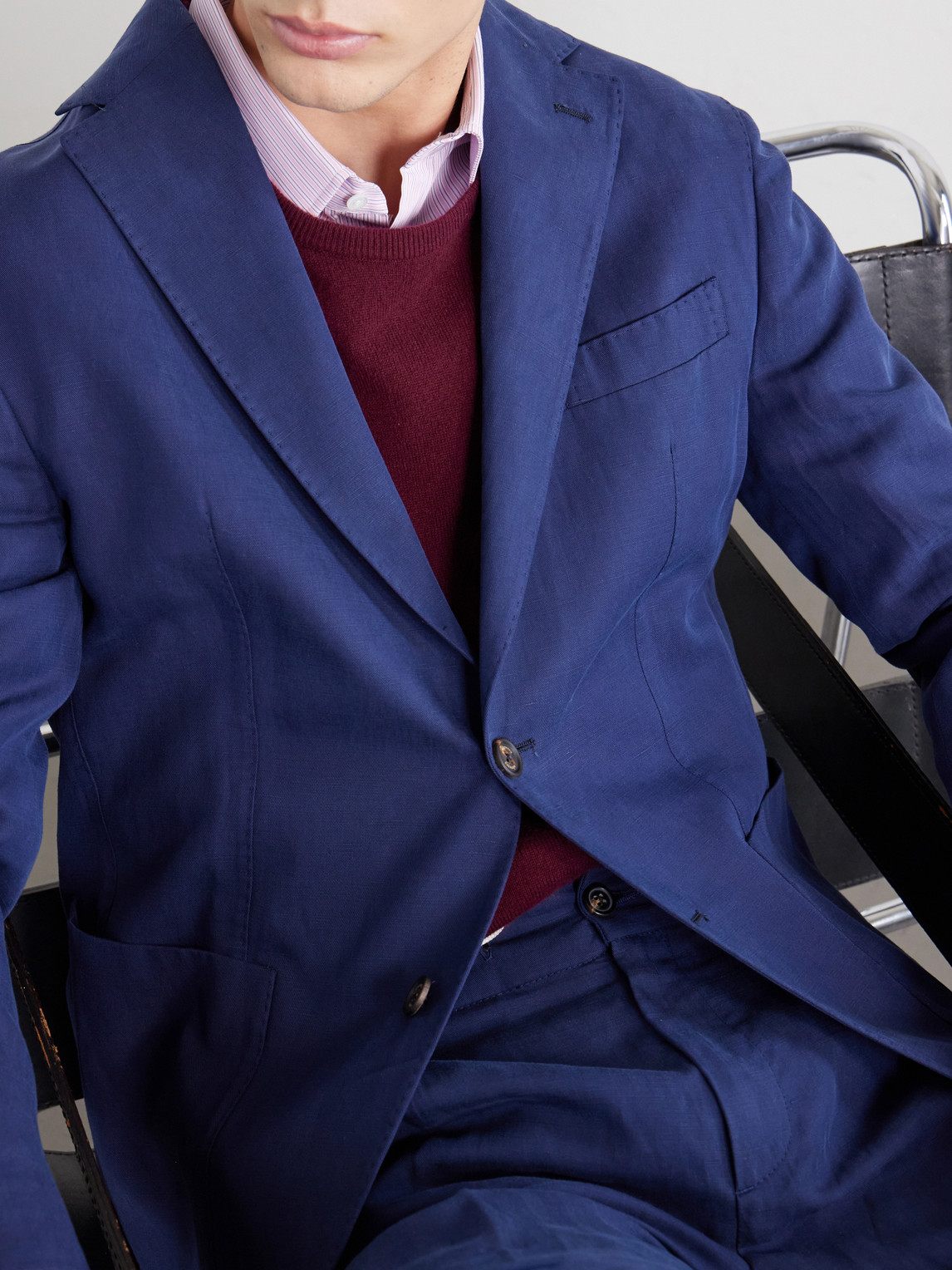 Lyocell And Linen-Blend Suit Jacket