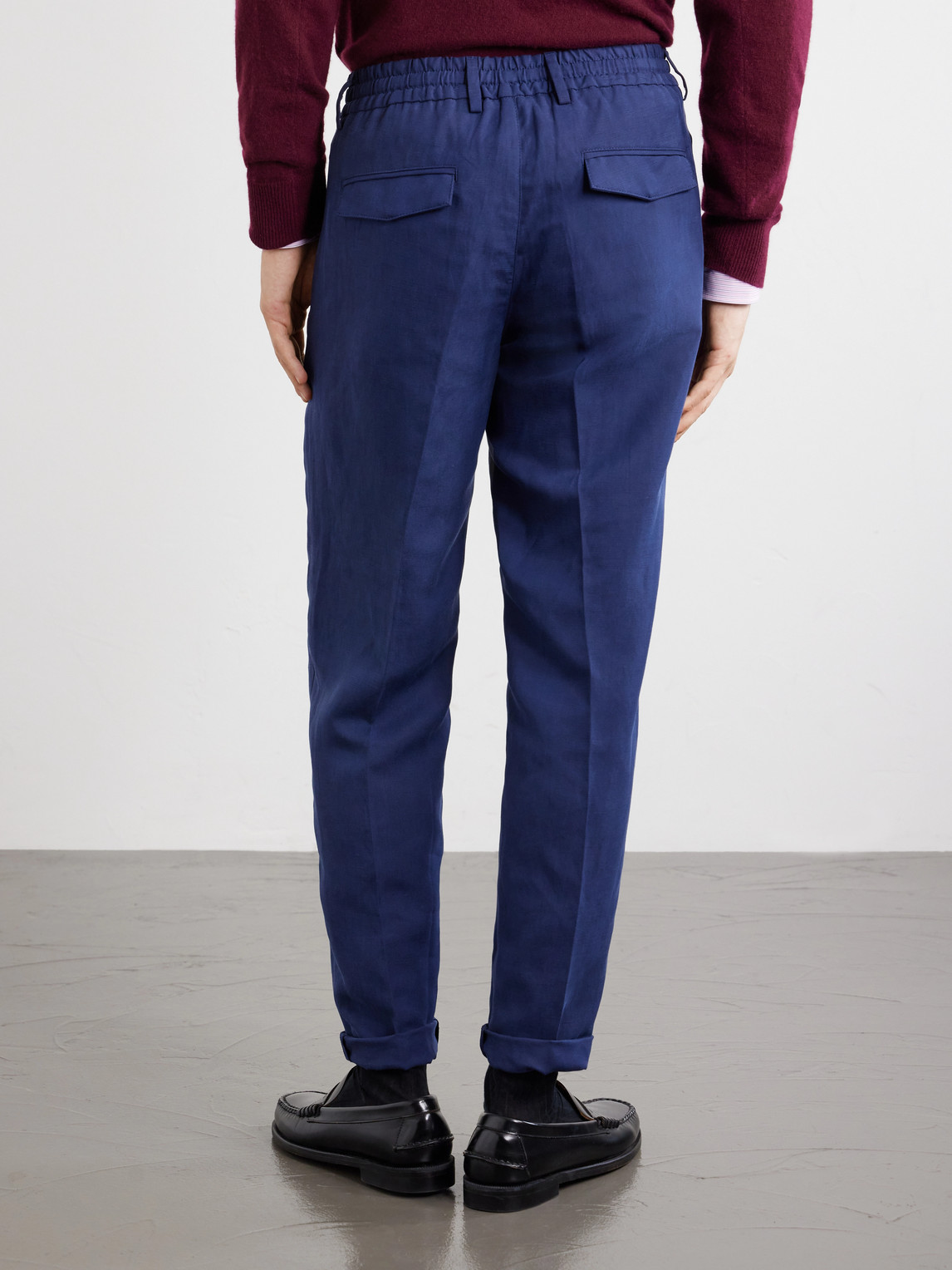 Straight-Leg Lyocell And Linen-Blend Trousers