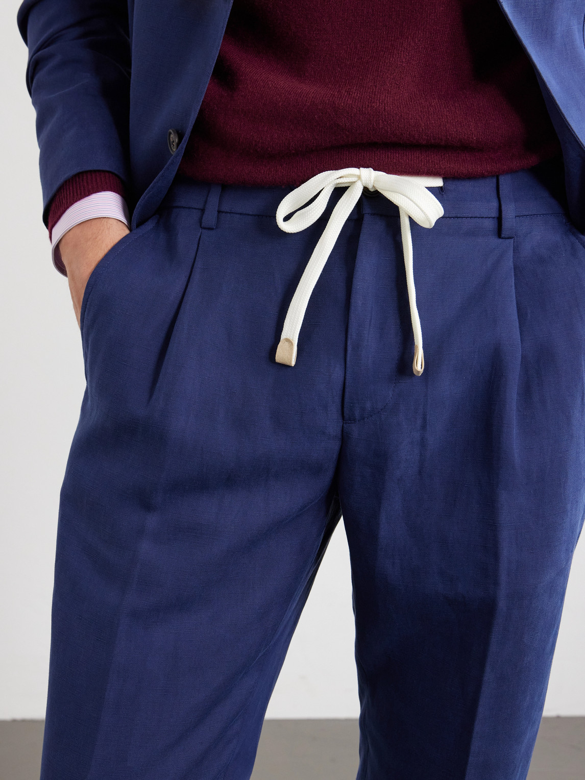 Straight-Leg Lyocell And Linen-Blend Trousers