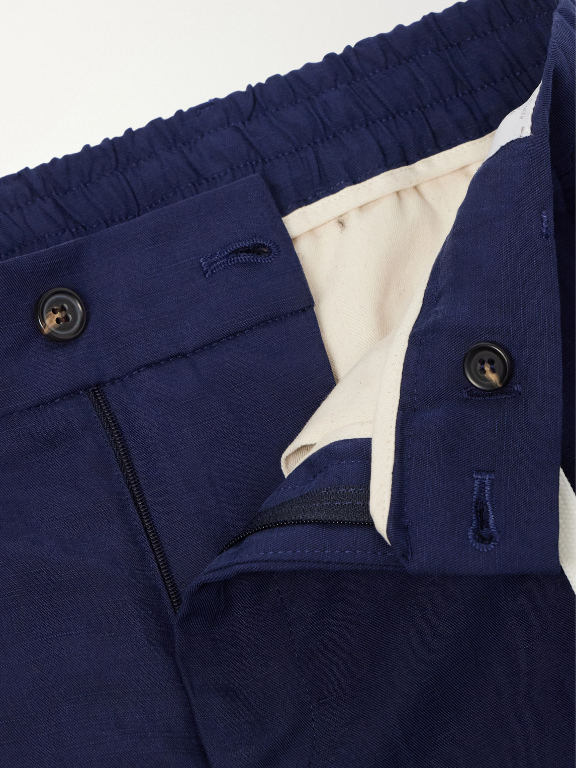 Straight-Leg Lyocell And Linen-Blend Trousers