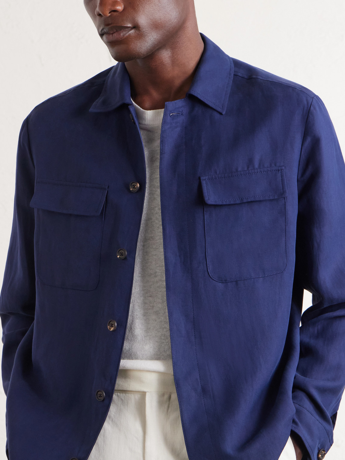 Lyocell And Linen-Blend Shirt