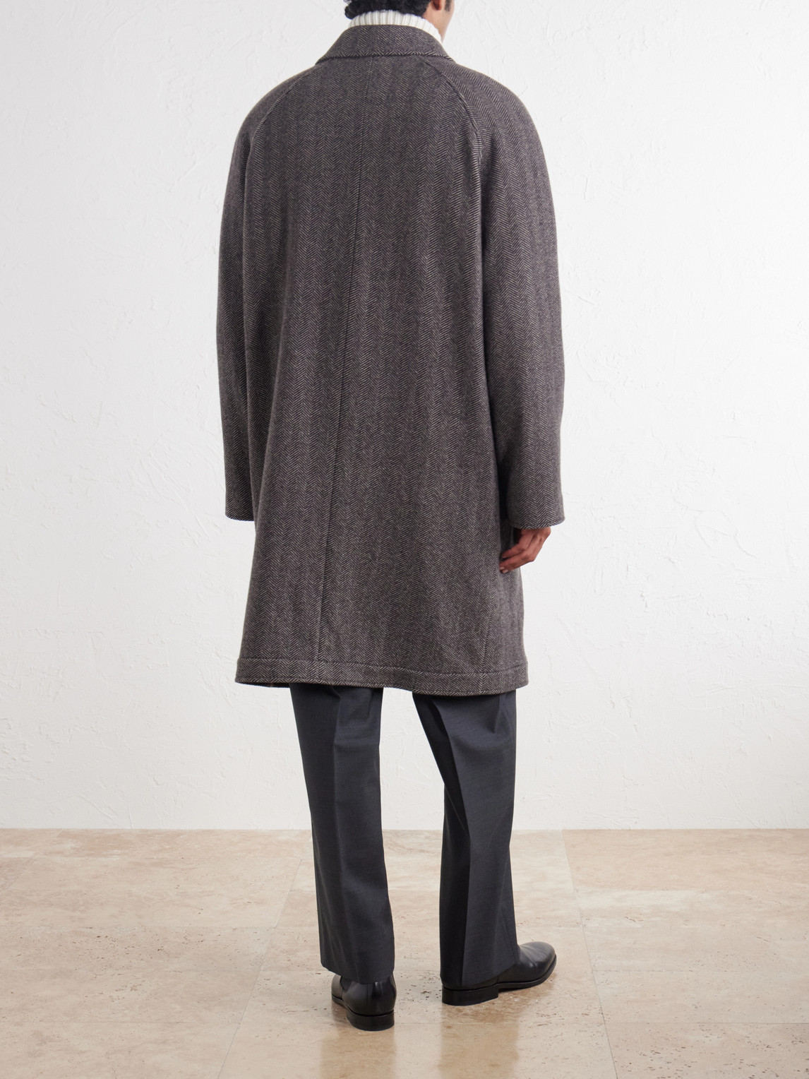 Herringbone Cashmere Coat