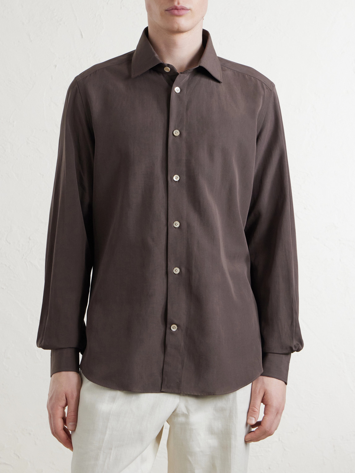 Lyocell, Linen And Cotton-Blend Shirt