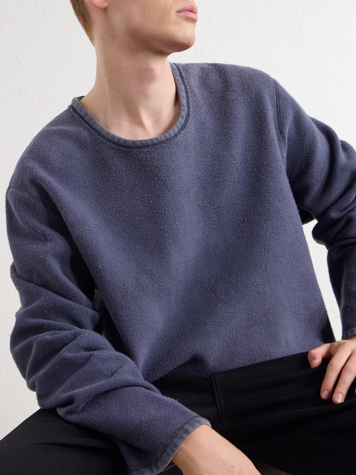Double Lock Brushed Cotton-Jersey Sweatshirt