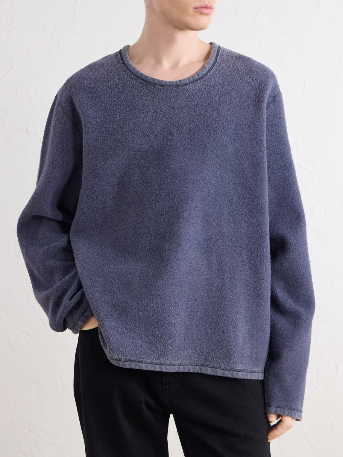 Double Lock Brushed Cotton-Jersey Sweatshirt