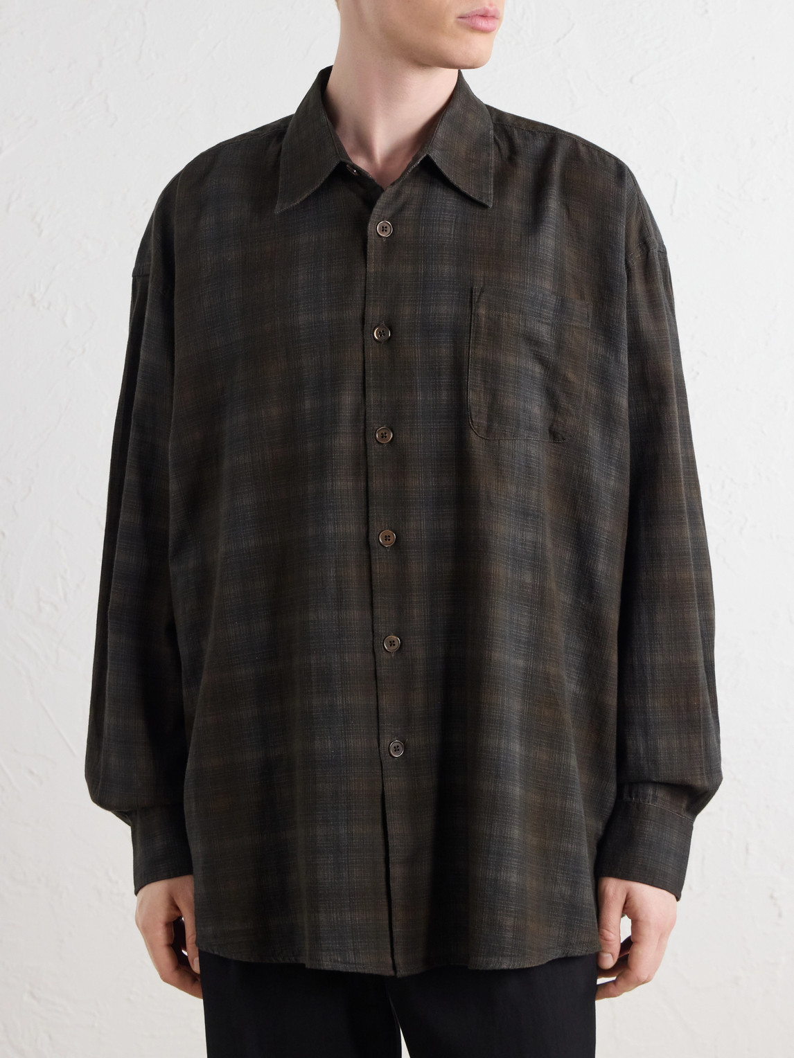Borrowed Checked Cotton-Flannel Shirt