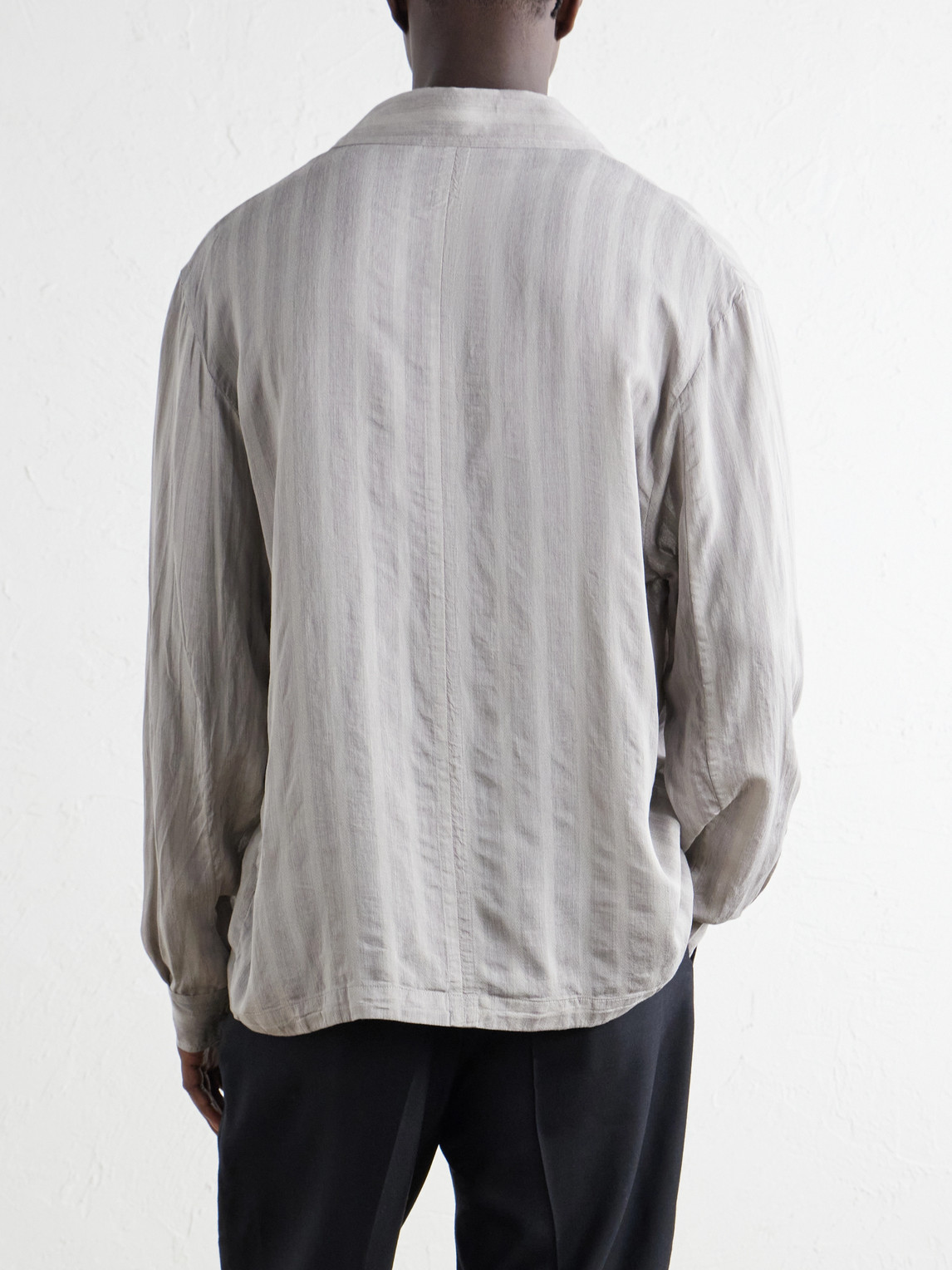 Private Camp-Collar Striped Woven Shirt