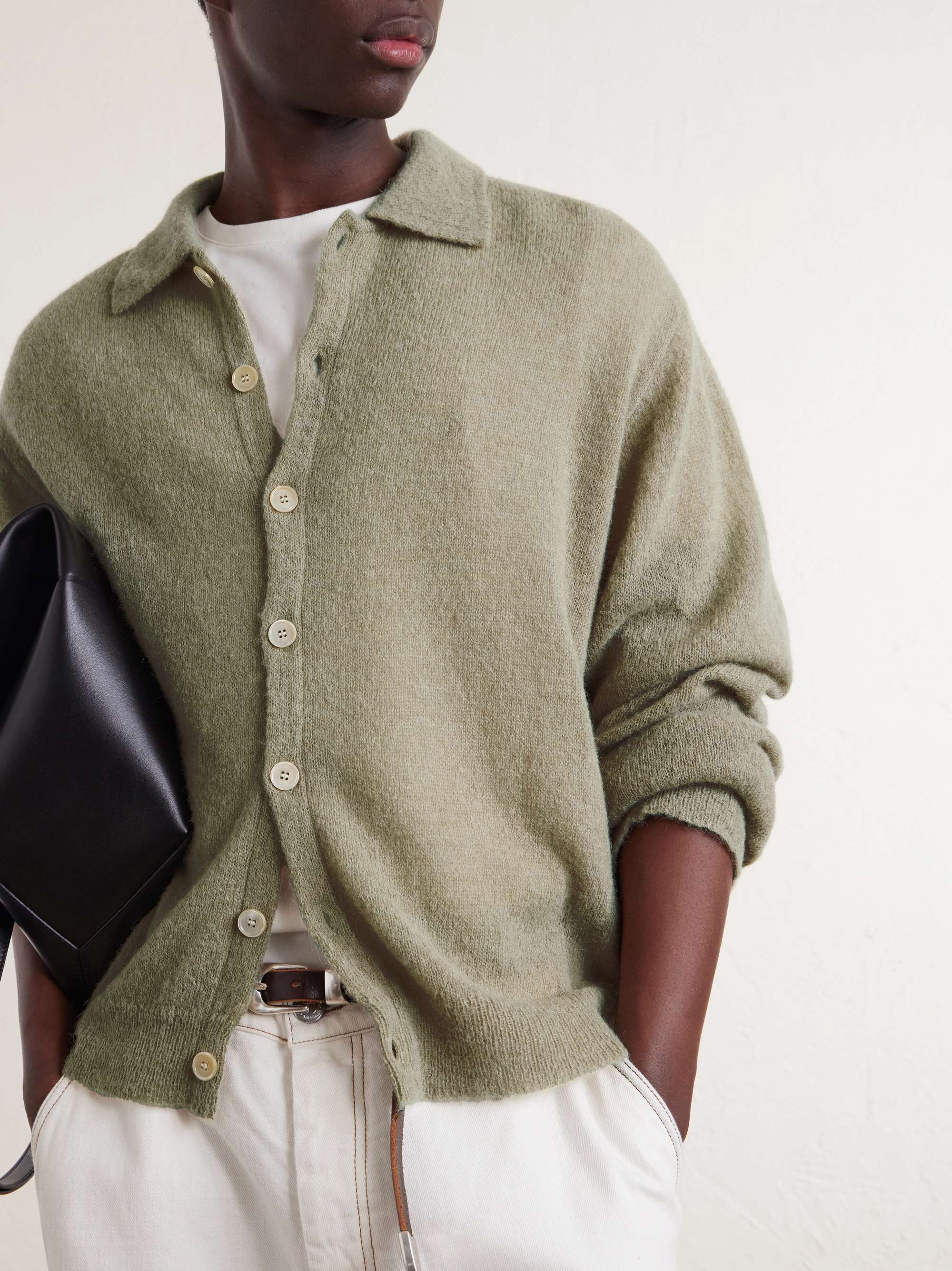 OUR LEGACY Evening Polo Alpaca and Wool-Blend Cardigan for Men