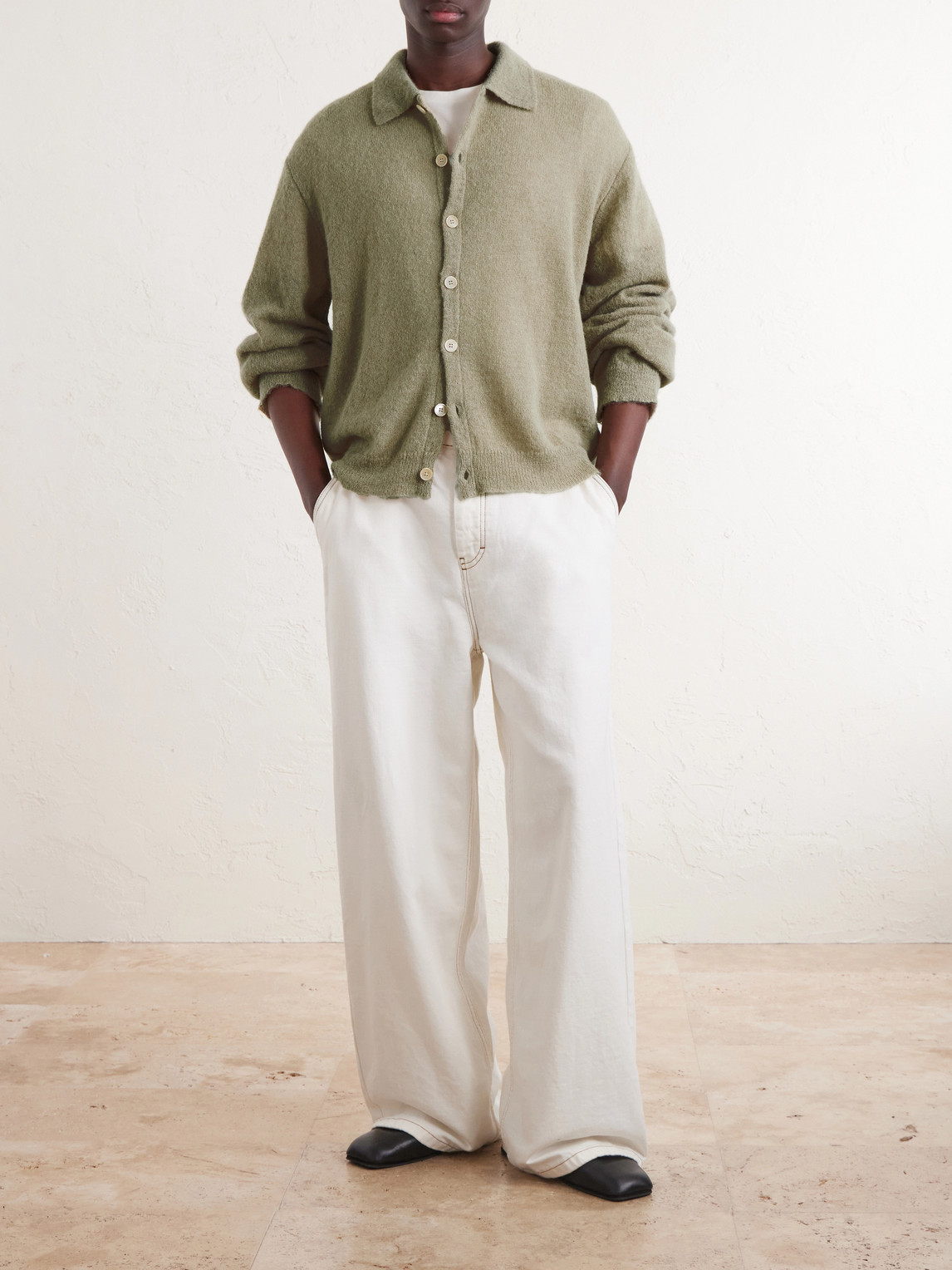 Evening Polo Alpaca And Wool-Blend Cardigan