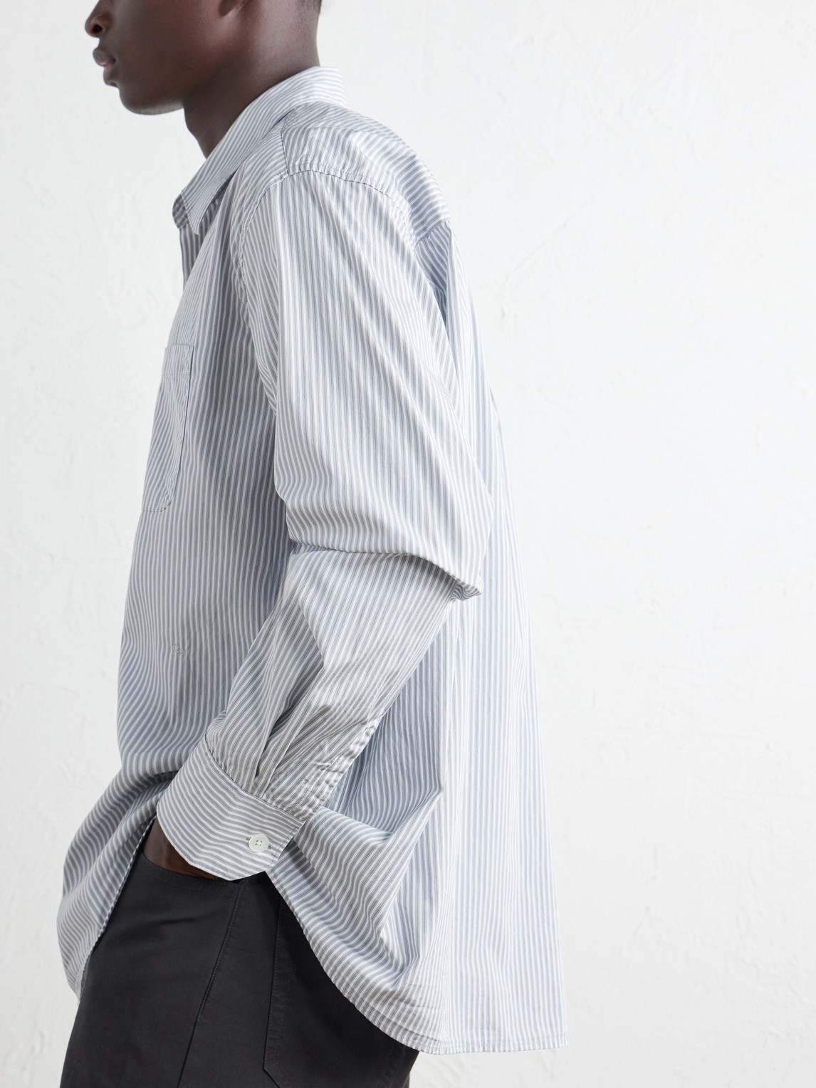 Above Striped Cotton-Poplin Shirt