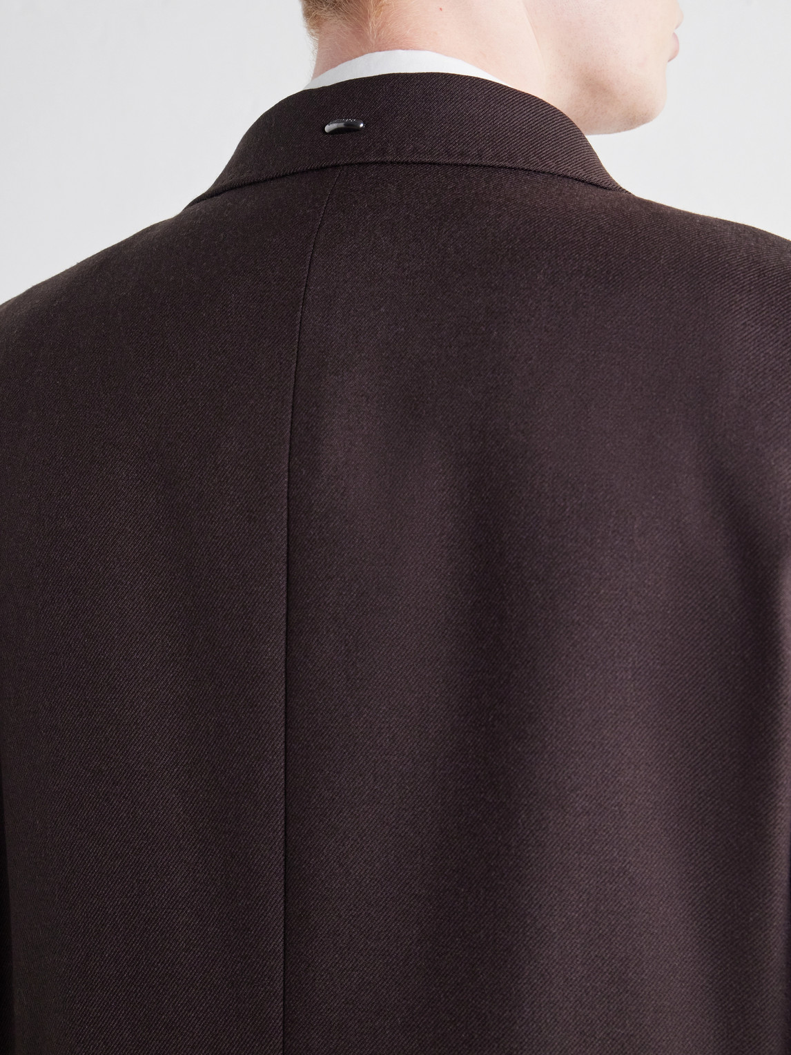 Extended Whale Double-Breasted Virgin Wool-Twill Coat