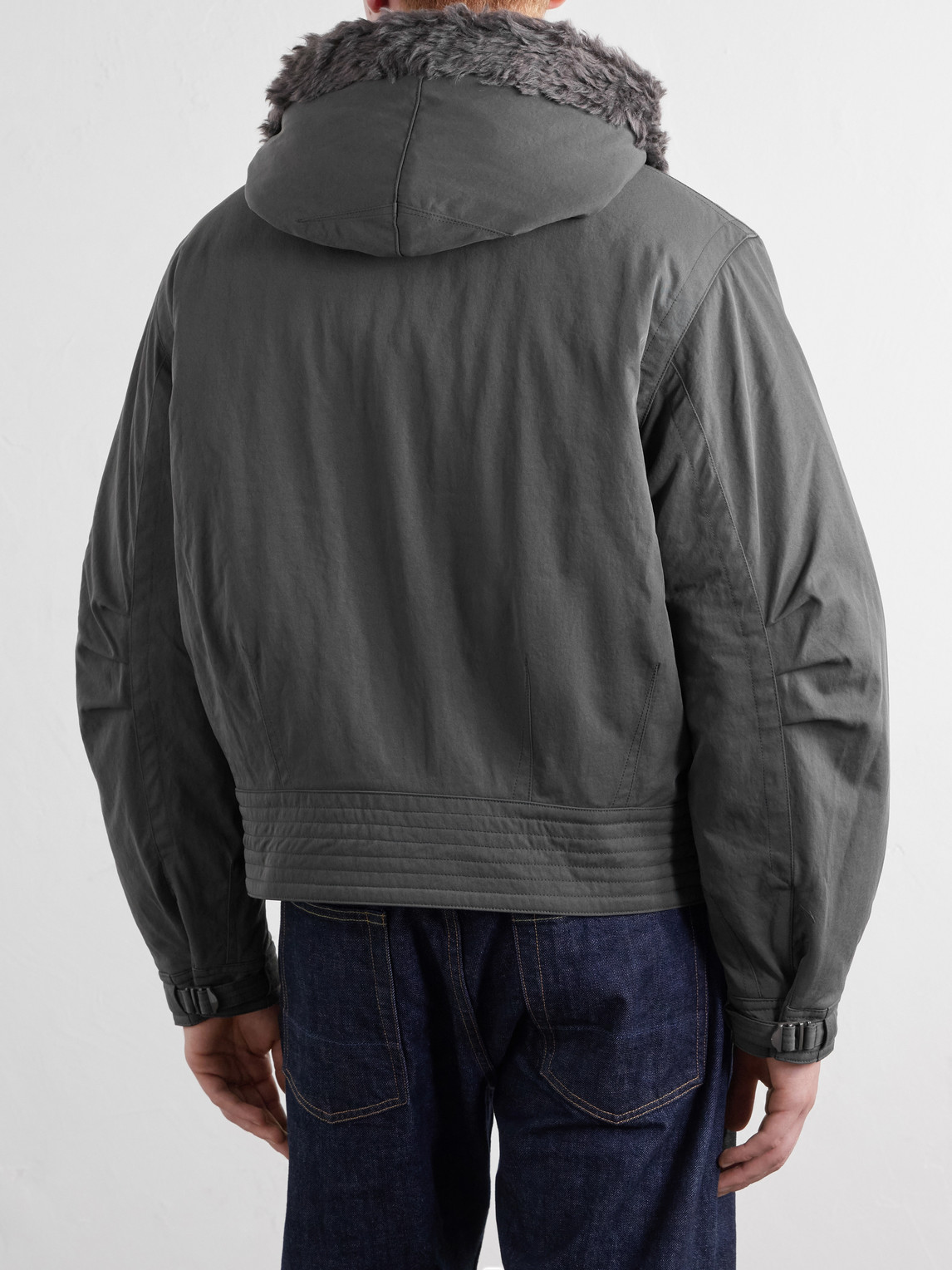 Orbit Hooded Twill Bomber Jacket