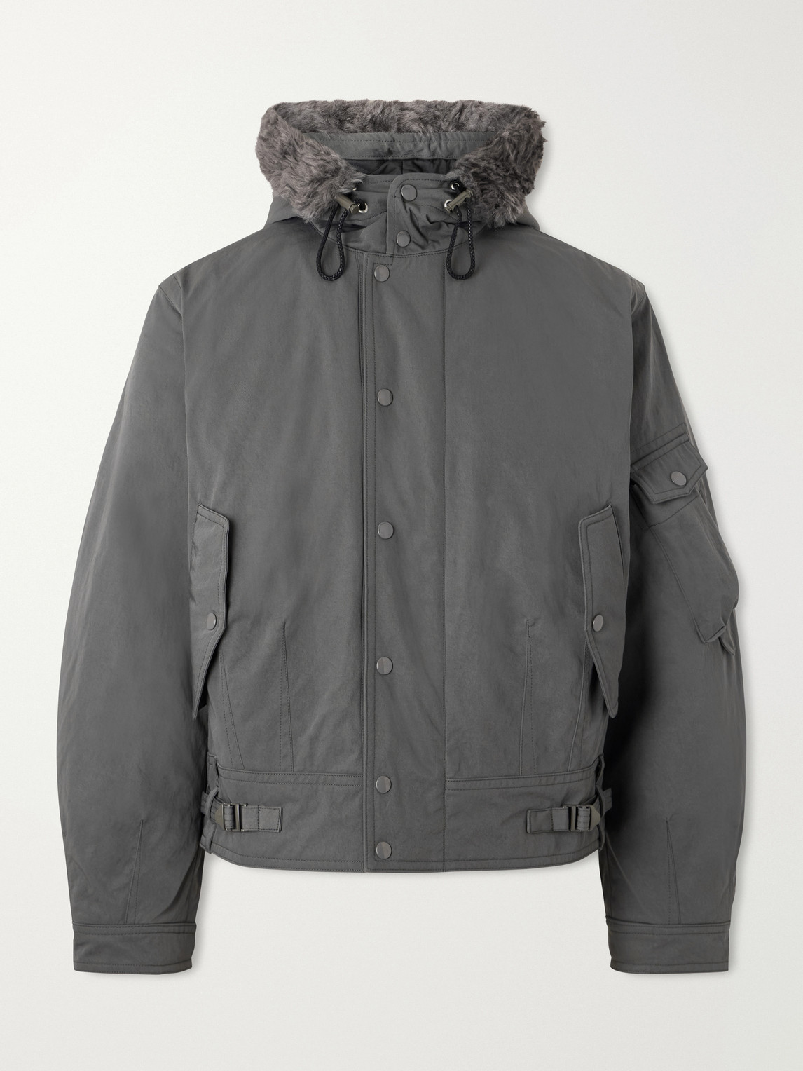 Orbit Hooded Twill Bomber Jacket