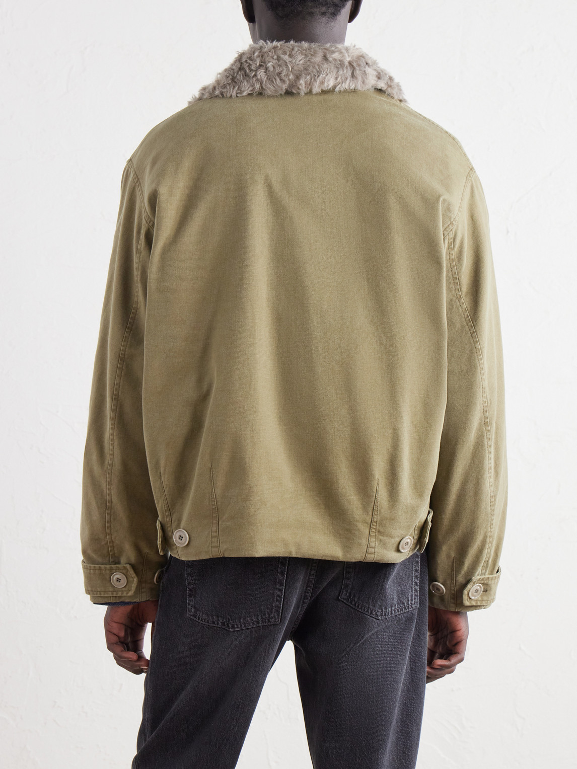 Aerial Wool And Linen-Blend Trimmed Cotton-Canvas Jacket