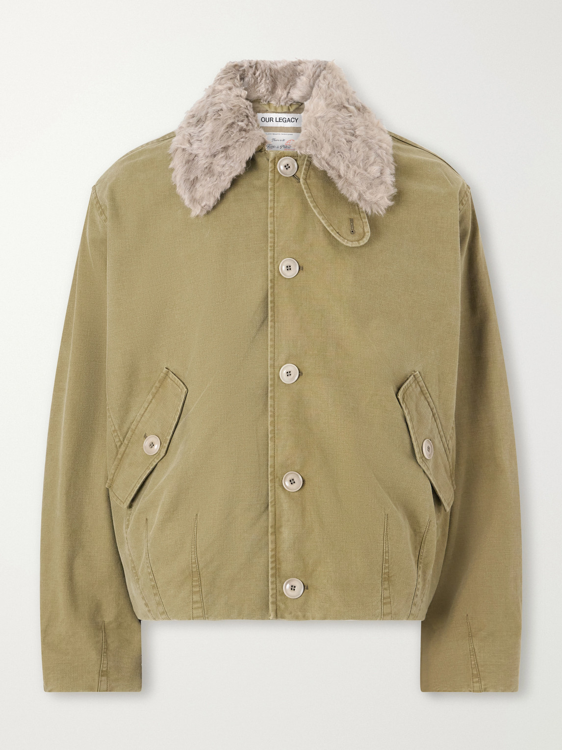 Aerial Wool And Linen-Blend Trimmed Cotton-Canvas Jacket
