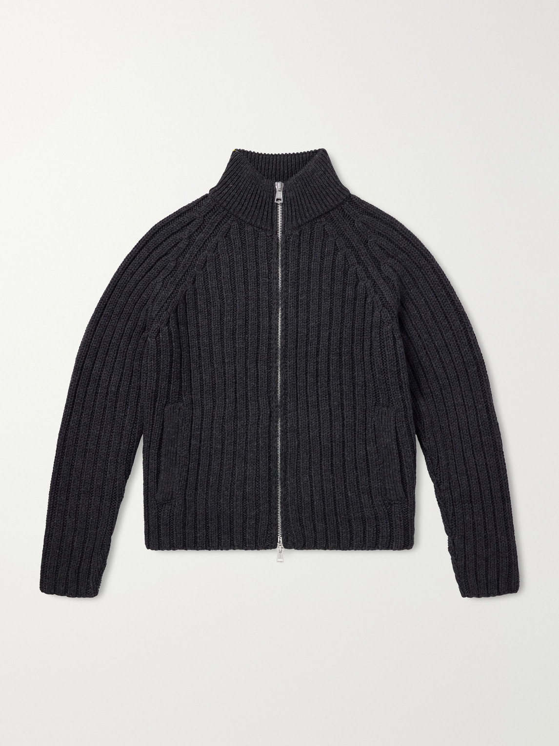Ultra Ribbed Merino Wool Zip-Up Sweater