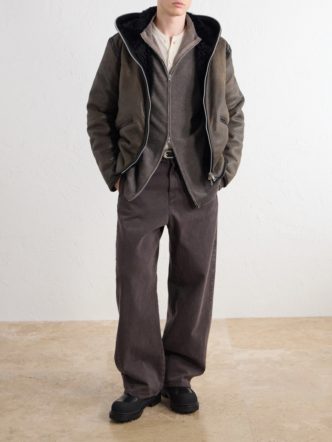 Merino Wool Zip-Up Cardigan