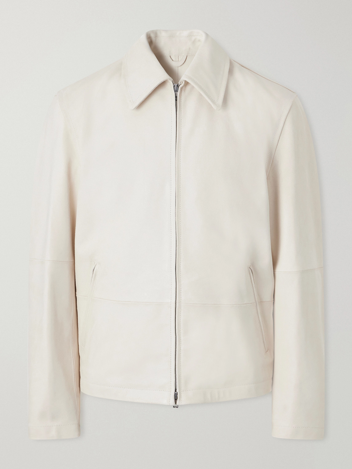 Rework Panelled Waxed-Suede Jacket